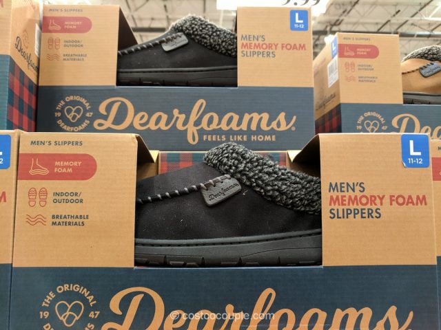 dearfoams men's memory foam slippers