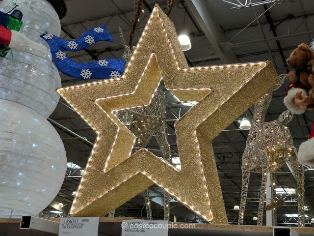 Gold Tinsel LED Star Costco 