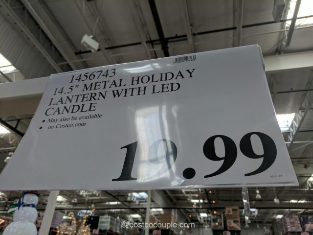 Holiday Lantern with LED Candle Costco 