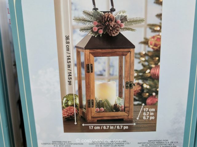Holiday Lantern with LED Candle Costco 