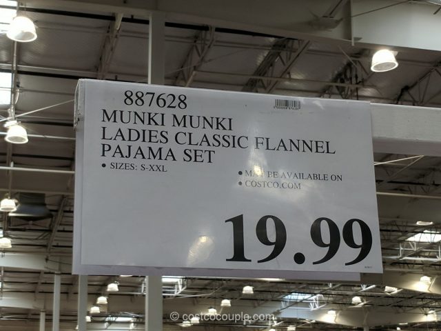 Munki Munki Ladies Classic Flannel Pajama Set Costco 