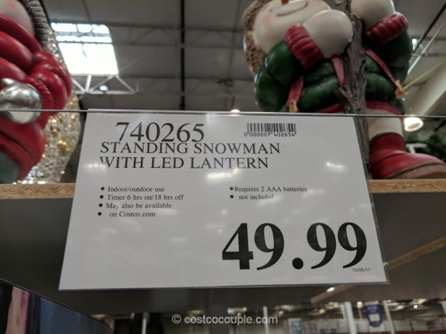 Standing Snowman with LED Lantern Costco