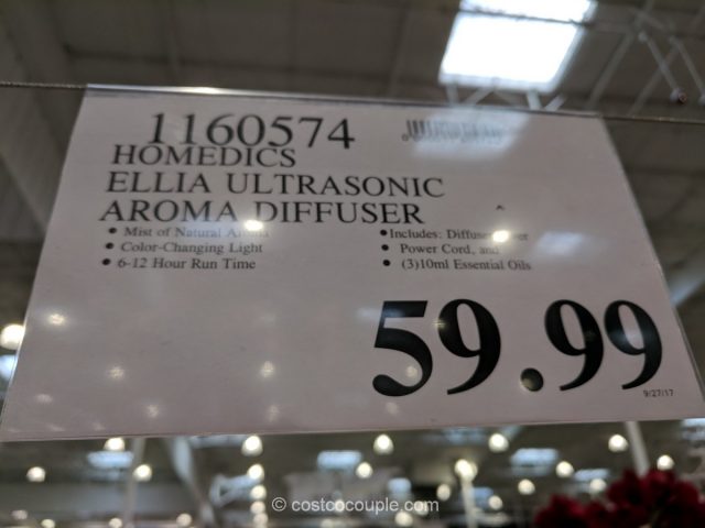 Homedics Ellia Ultrasonic Aroma Diffuser Costco 