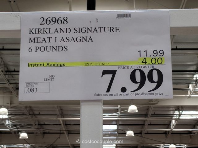 Kirkland Signature Meat Lasagna Costco