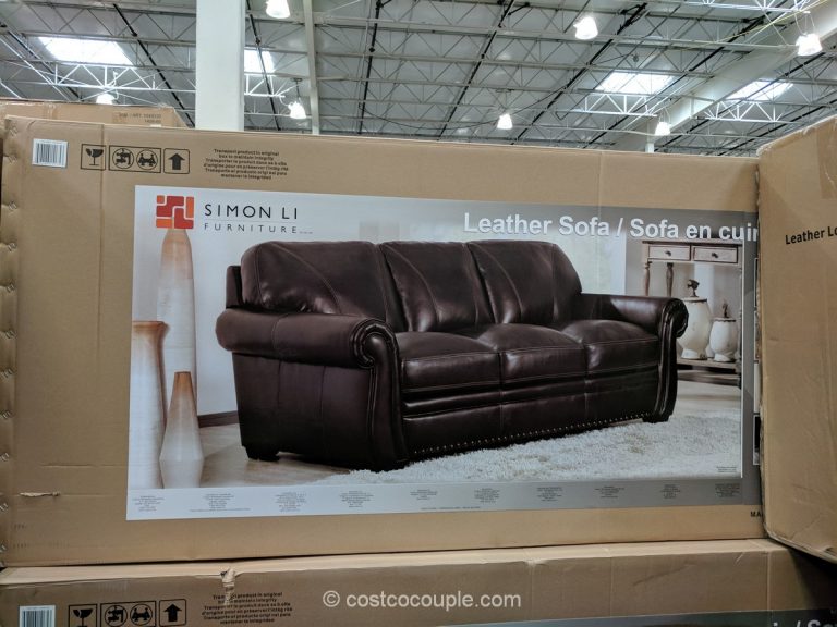 is simon li sofa real leather