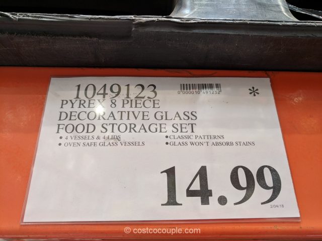 Pyrex 8-Piece Decorative Glass Storage Set Costco 