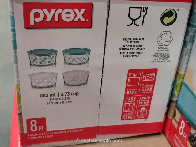 Pyrex 8-Piece Decorative Glass Storage Set Costco 
