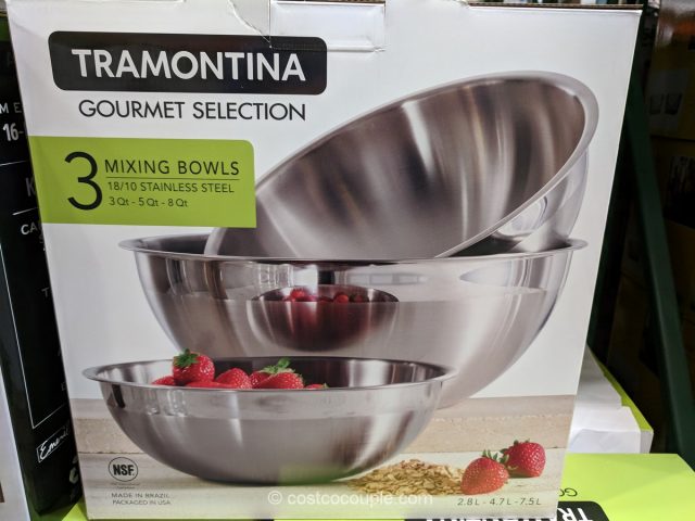 tramontina proline 3 piece stainless steel mixing bowls