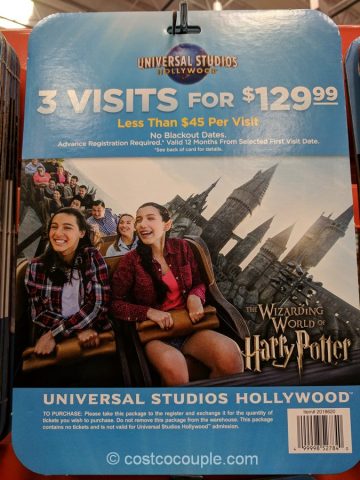 Universal Studios Hollywood 3 Visit Ticket Costco 