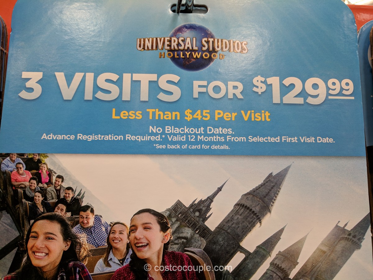 Universal Studios Hollywood 3 Visit Ticket Costco 2 
