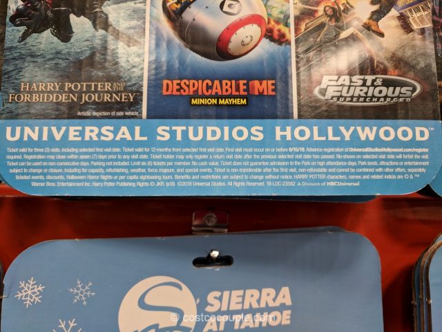 Universal Studios Hollywood 3 Visit Ticket Costco 