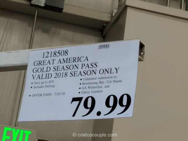 California's Great America 2018 Adult Gold Pass Costco