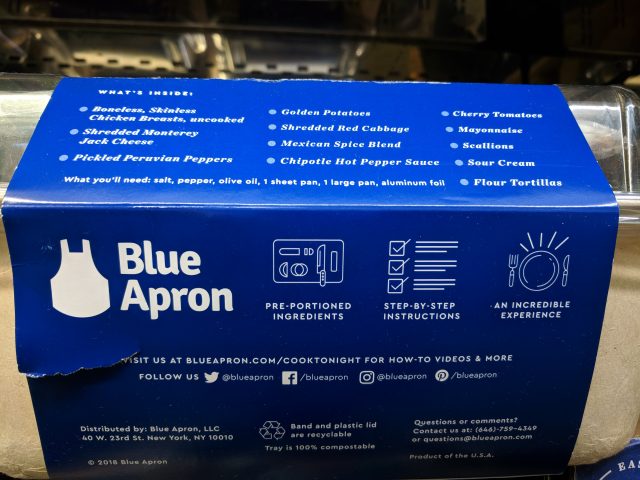 Blue Apron Meal Kit Southwestern Chicken Tacos Costco 