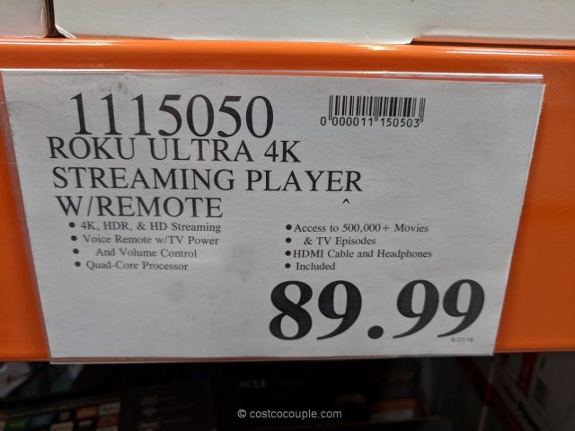 Roku Ultra 4K Streaming Player Costco