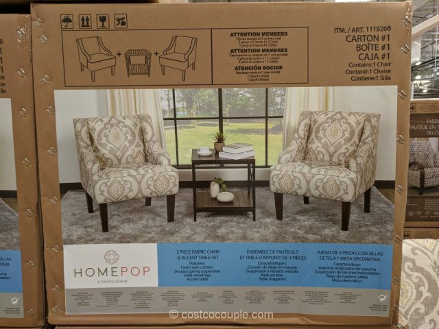 Home Pop Fabric Chair and Table Set Costco 