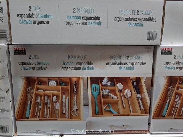 Seville Expandable Bamboo Drawer Organizer Costco 