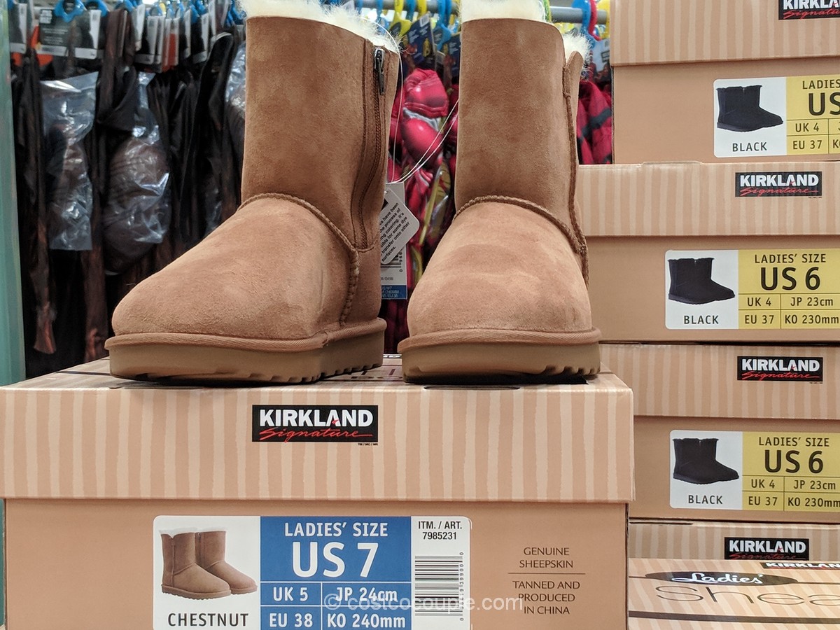 Kirkland Signature Girls Shearling Studded Buckle Boots New Without Box Chestnut 