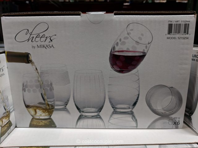 Mikasa Cheers Stemless Glass Set Costco 