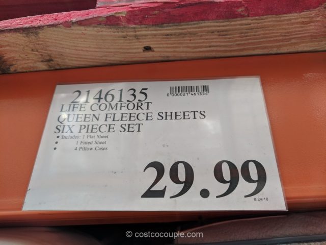 Life Comfort Queen Fleece Sheet Set Costco