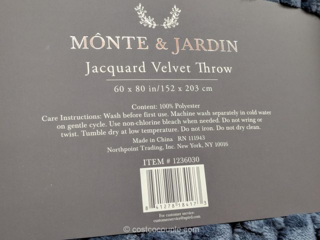 Monte & Jardin Jacquard Velvet Throw Costco