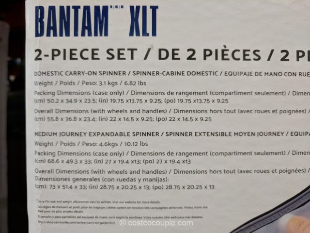 Samsonite Bantam XLT 2-Piece Set Costco 