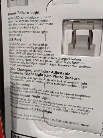Sunbeam LED Power Failure Night Light Costco 