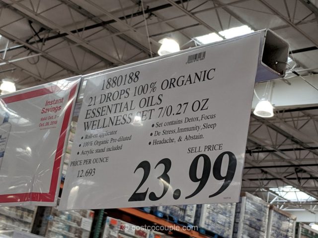 21 Drops Organic Essential Oils Wellness Set Costco 