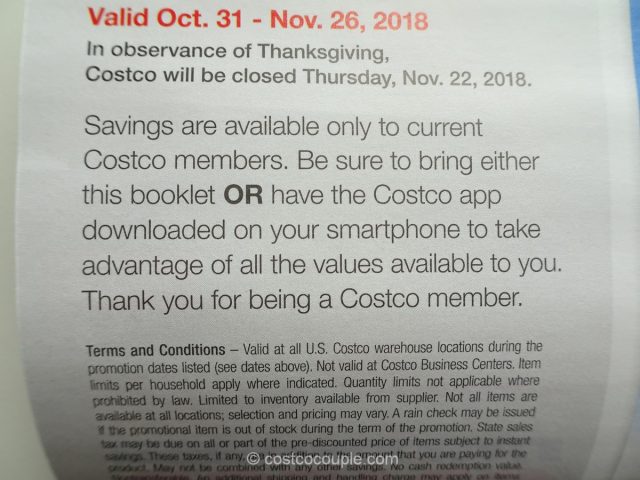 Costco November 2018 Coupon Book 10/31/18 to 11/26/18