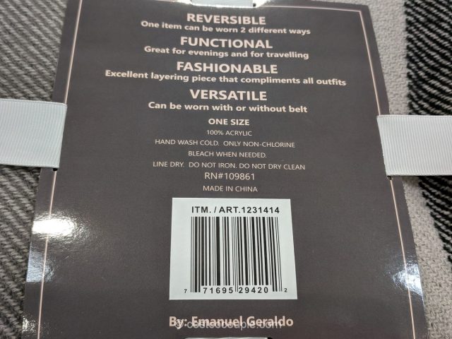 Emanuel Geraldo Reversible Belted Wrap Costco