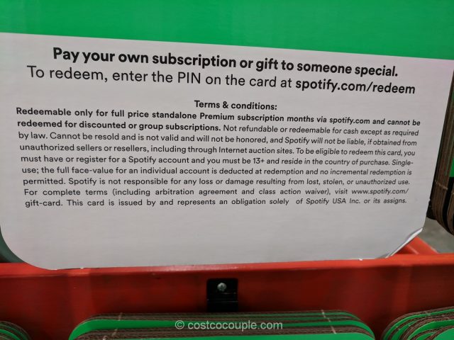 Spotify Gift Card Costco