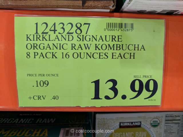 Kirkland Signature Organic Raw Ginger Lemonade Kombucha Costco 
