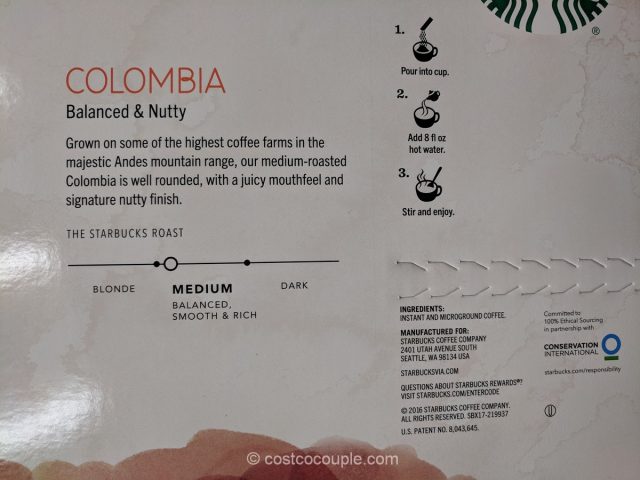 Starbucks VIA Instant Colombian Coffee Costco 