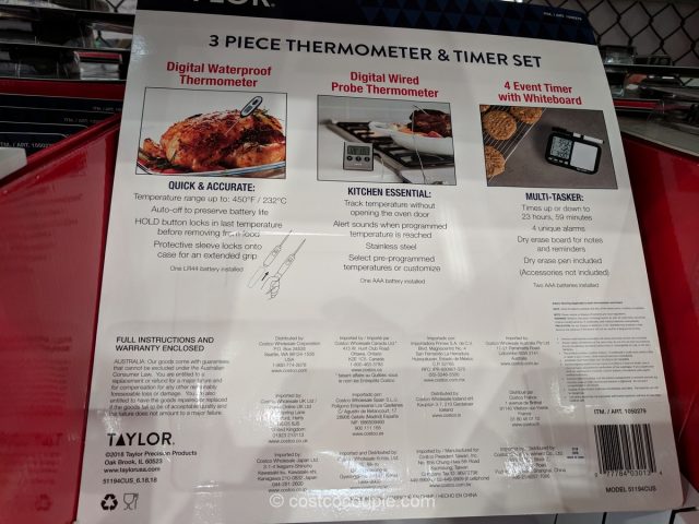 Taylor Thermometer and Timer Set Costco 