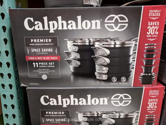 Calphalon 11-Piece Space Saving Set Cookware Set Costco 