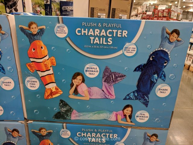 Mermaid Tail Plush and Playful Character Throw Blanket Blue Fishtail 