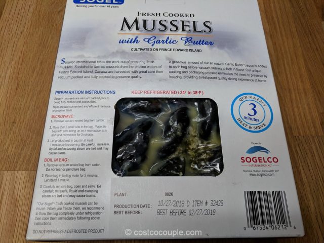 Sogel Fresh Cooked Garlic Butter Mussels Costco 