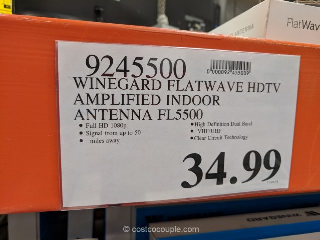 Winegard Flatwave Indoor Amplified HDTV Antenna Costco 