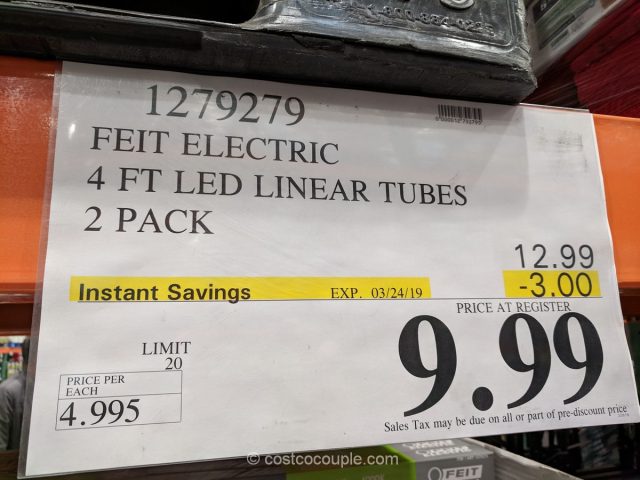 Feit Electric 4-Ft LED Tubes Costco 