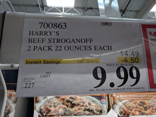 Harry's Beef Stroganoff Costco 