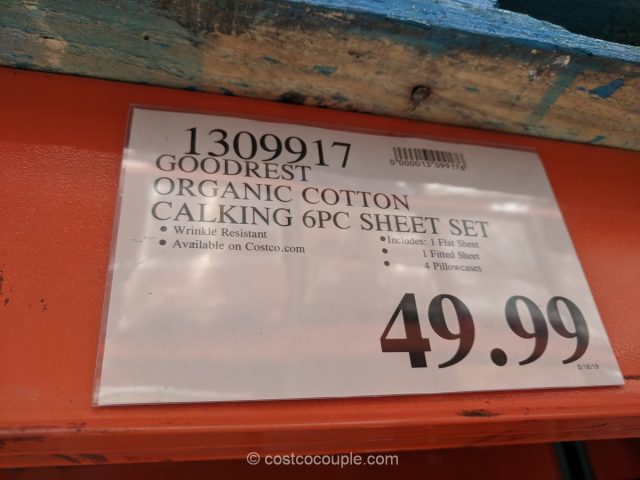 GoodRest Organic Cotton Sheet Set in Cal King Costco 