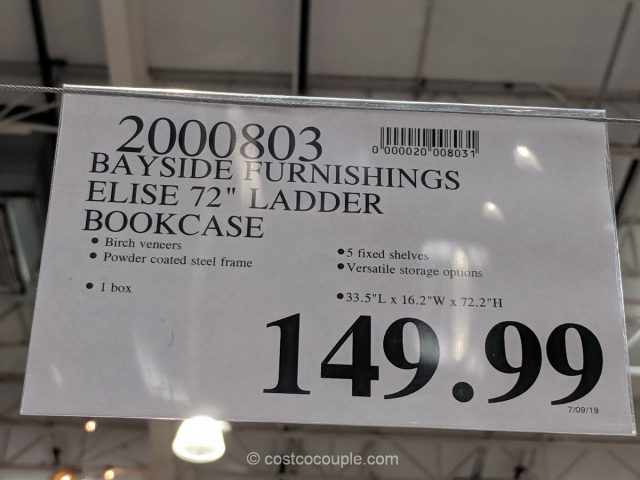 Bayside Furnishings Elise 72 Inch, 72 Inch Ladder Bookcase Costco