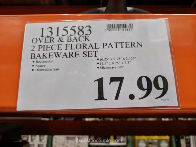 Over and Back 2-Piece Floral Bakeware Set Costco 