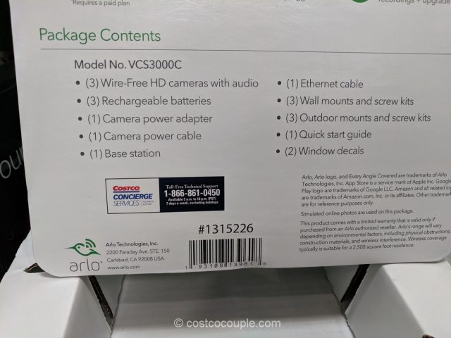 Arlo Pro 2 Wire-Free 3 Camera HD Security System Costco 