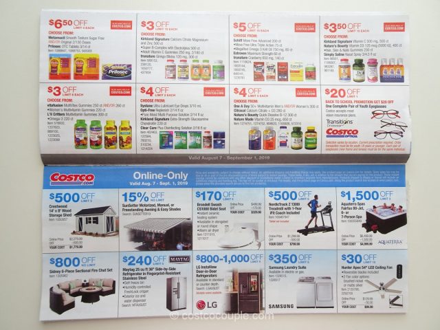Costco August 2019 Coupon Book 08/07/19 to 09/01/19