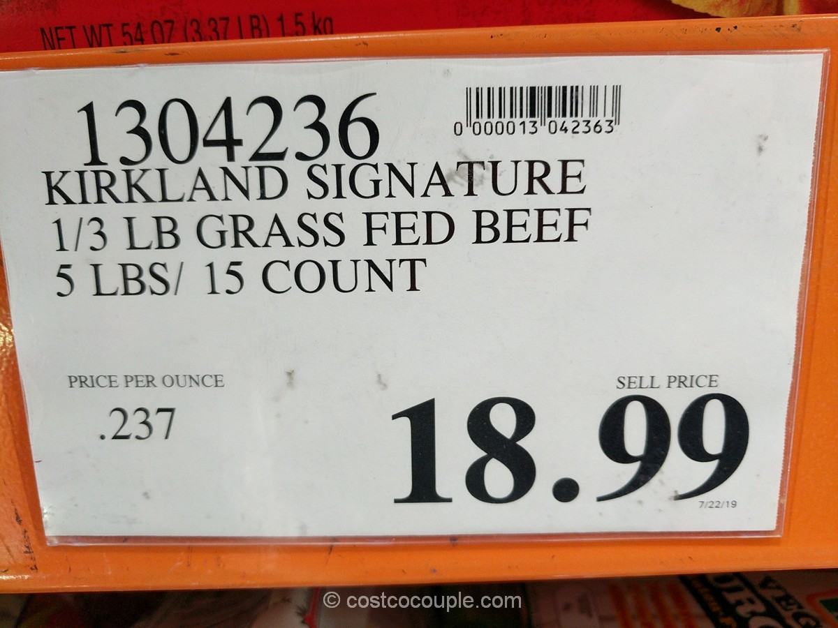 Kirkland Signature Grass Fed Beef Patties