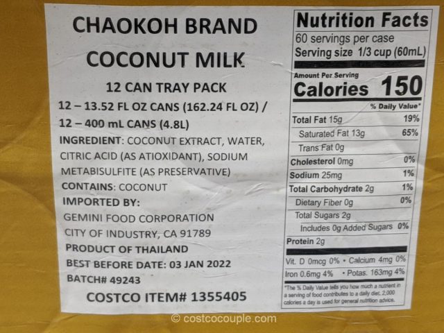 ChaoKoh Coconut Milk Costco 