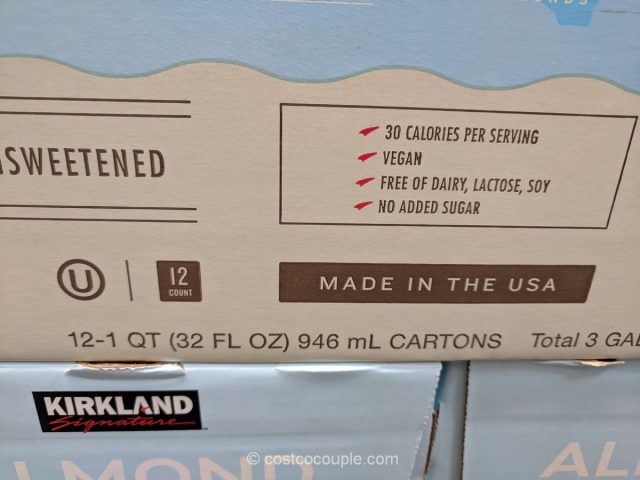 Kirkland Signature Unsweetened Almond Non-Diary Beverage Costco 