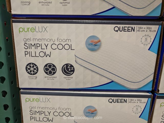 PureLux Simply Cool Gel Memory Foam Pillow Costco 