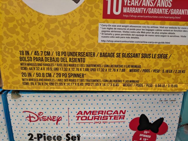 American Tourister Disney 2-Piece Set Costco