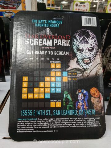 Fear Overload Scream Park 2019 Ticket Costco 